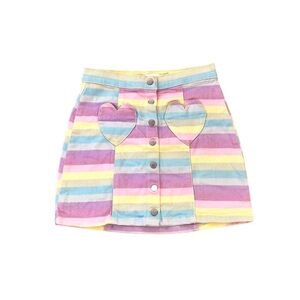 Blackheart Pastel Striped Denim Skirt.